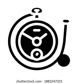 clock with ring glyph icon vector. clock with ring sign. isolated contour symbol black illustration