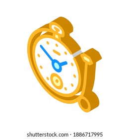 clock with ring isometric icon vector. clock with ring sign. isolated symbol illustration
