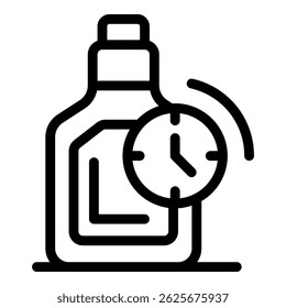 El reloj está sonando junto a una botella, lo que sugiere que es hora de un batido de proteínas