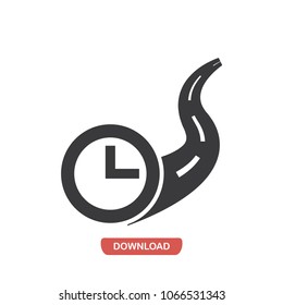 Clock road vector icon