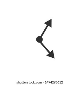 Clock rotation arrows arrowheads icon for mobile concept and web design. Time sync simpleSymbol, logo illustration. Stock Vector illustration isolated on white background