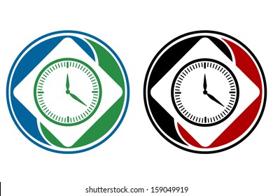 Clock - round color icon isolated