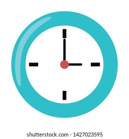Clock round frame time symbol isolated illustration editable image