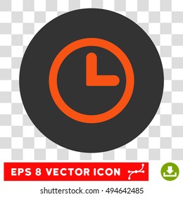 Clock round icon. Vector EPS illustration style is flat iconic bicolor symbol, orange and gray colors, transparent background.