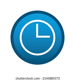 Clock round media icon on white background - Vector illustration