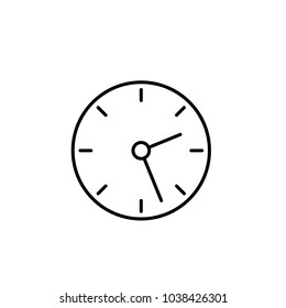 clock round timer line vector black icon