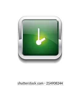 Clock Rounded Rectangular Vector Green Web Icon Button