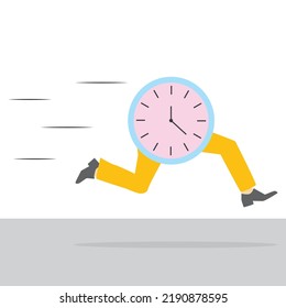 clock running hurry vector illustration