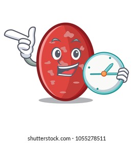 With clock salami character cartoon style