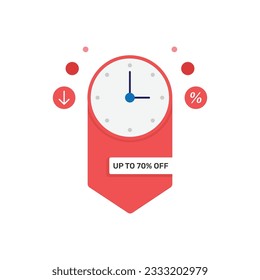 Clock and Sale Icon Vectordesign. 