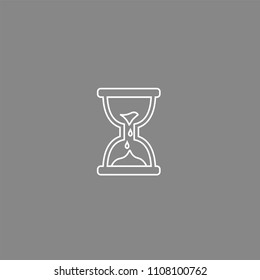 Clock sand White Icon