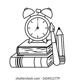 Clock and school supplies design