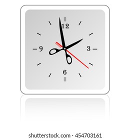  clock, scissors and comb,icon