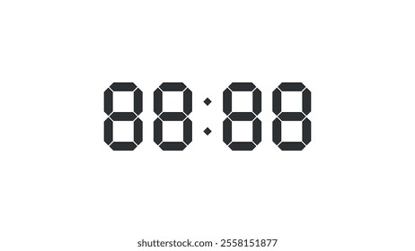 clock or scoreboard with black numbers without background
