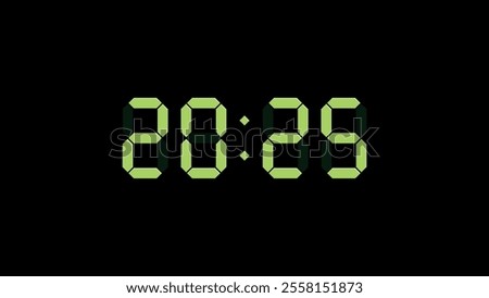clock or scoreboard with numbers 2025 on a black background