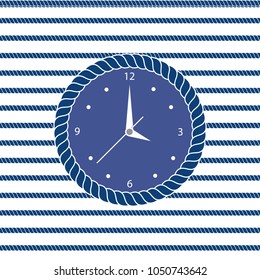 clock sea rope for printing, web, blue, rope