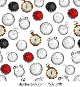 Clock, seamless pattern 10eps