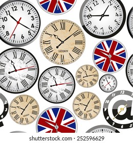 Clock seamless pattern