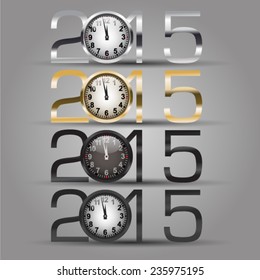 clock set happy new year 2015