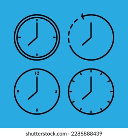 icono de juego de reloj, diseño de vector de contorno simple