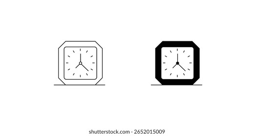 ícone de conjunto de relógio com fundo branco vetor ilustração stock