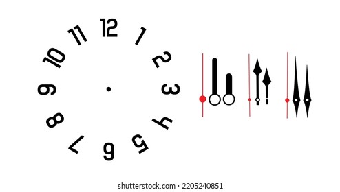  clock set isolated on white background