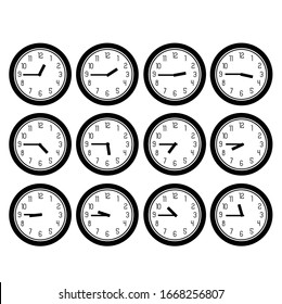 clock set on white background