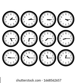 clock set on white background