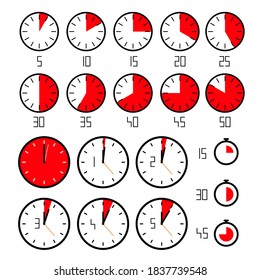 Clock Set - Time Icons Vector Collection Isolated