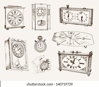 clock. set of vector sketches