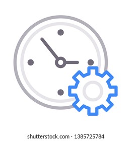 clock setting color line icon