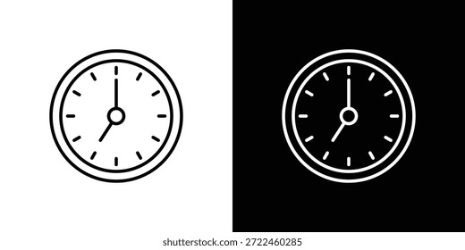 Uhr sieben Symbol Umriss und linearen Vektor. Gliederungssymbol und Illustration