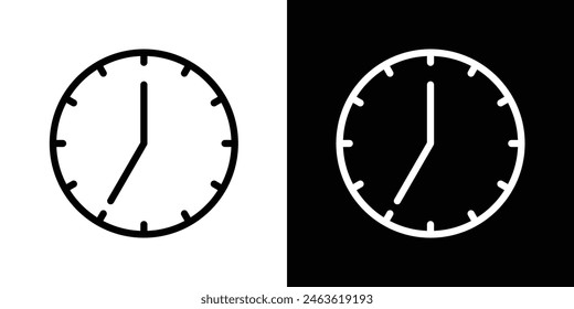 Clock seven icon set. Time icons showing 7 AM and 7 PM.