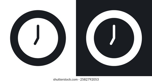 Clock seven icons set vectors black and colored style