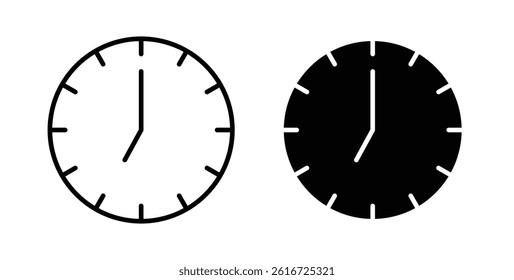 Clock seven icons. thin line vector icons