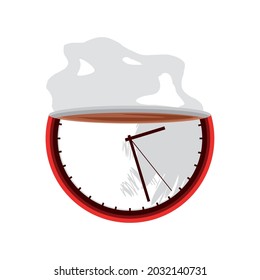 clock shaped coffee cup isolated