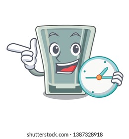 With clock shot glass in the cartoon shape