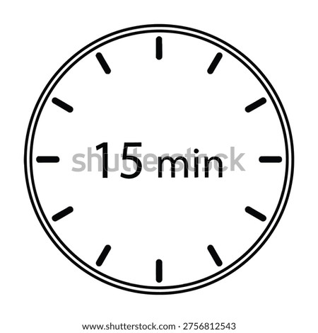 Clock showing 15 minutes time