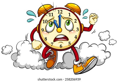 Clock showing the eleventh hour on a white background