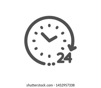 Clock sign. 24 hours time icon. Watch symbol. Classic flat style. Simple 24 hours icon. Vector