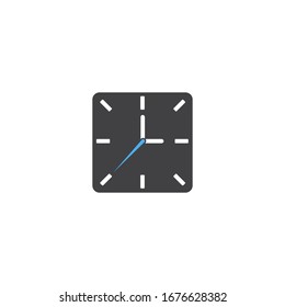 Clock sign icon design isolated on white background. 