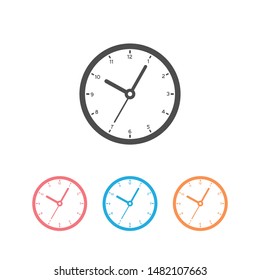 Clock sign icon in flat style. Time management vector illustration on white isolated background. Timer business concept set