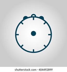 Clock sign icon on grey background.