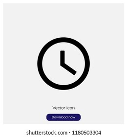 Clock sign icon in trendy flat style isolated on grey background, modern symbol vector illustration for web