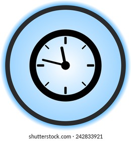 Clock sign icon, vector illustration. Flat design style