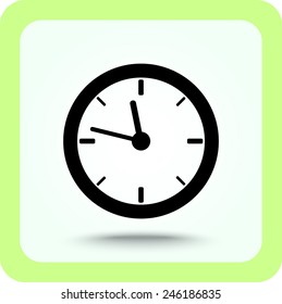 Clock sign icon, vector illustration. Flat design style