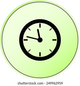Clock sign icon, vector illustration. Flat design style