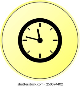 Clock sign icon, vector illustration. Flat design style
