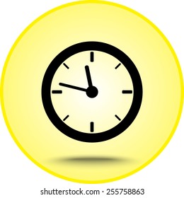 Clock sign icon, vector illustration. Flat design style