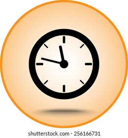 Clock sign icon, vector illustration. Flat design style